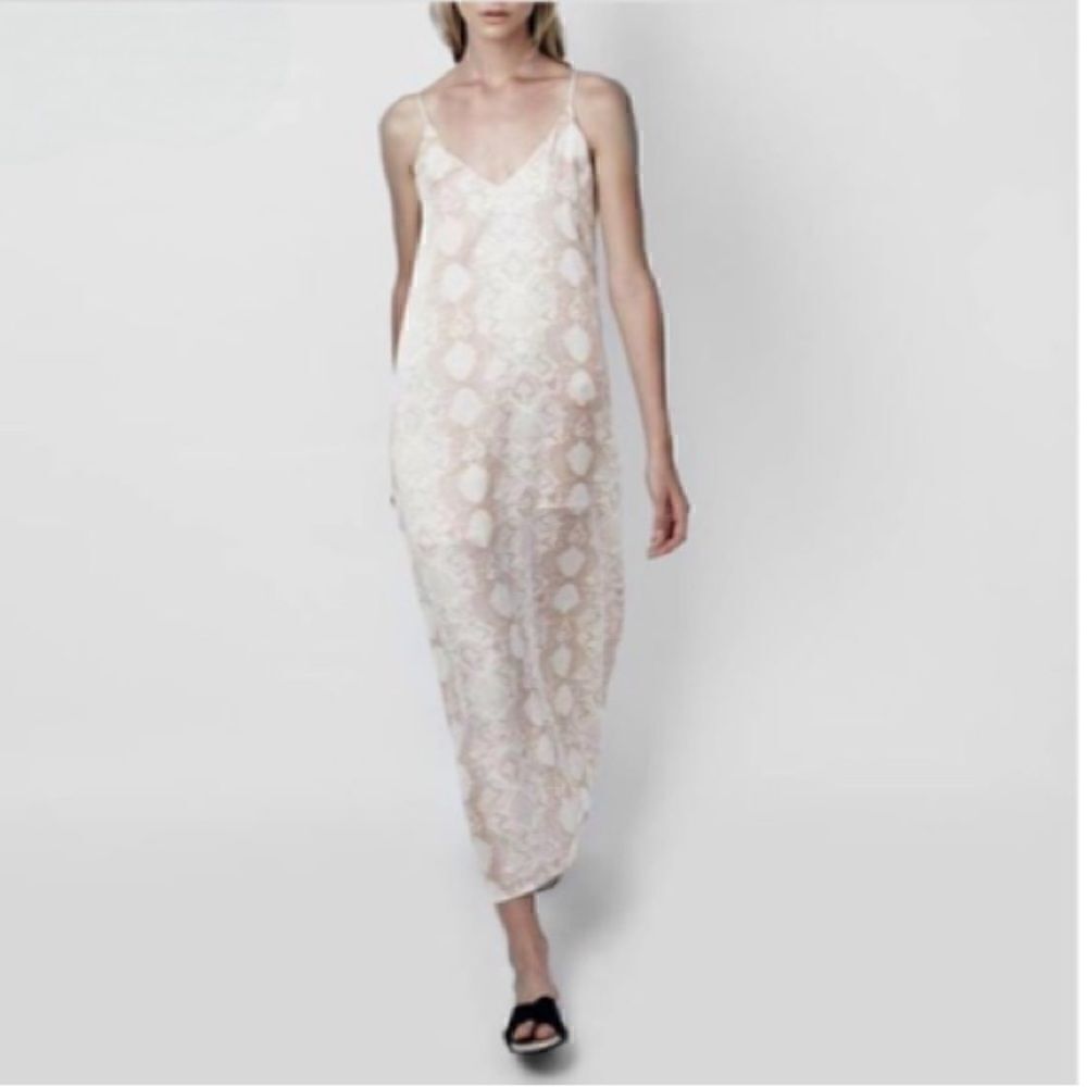 REVOLVE Three Eighty-Two Maxi Dress in Cream/Taupe Boa Print. Size Medium. NWT!